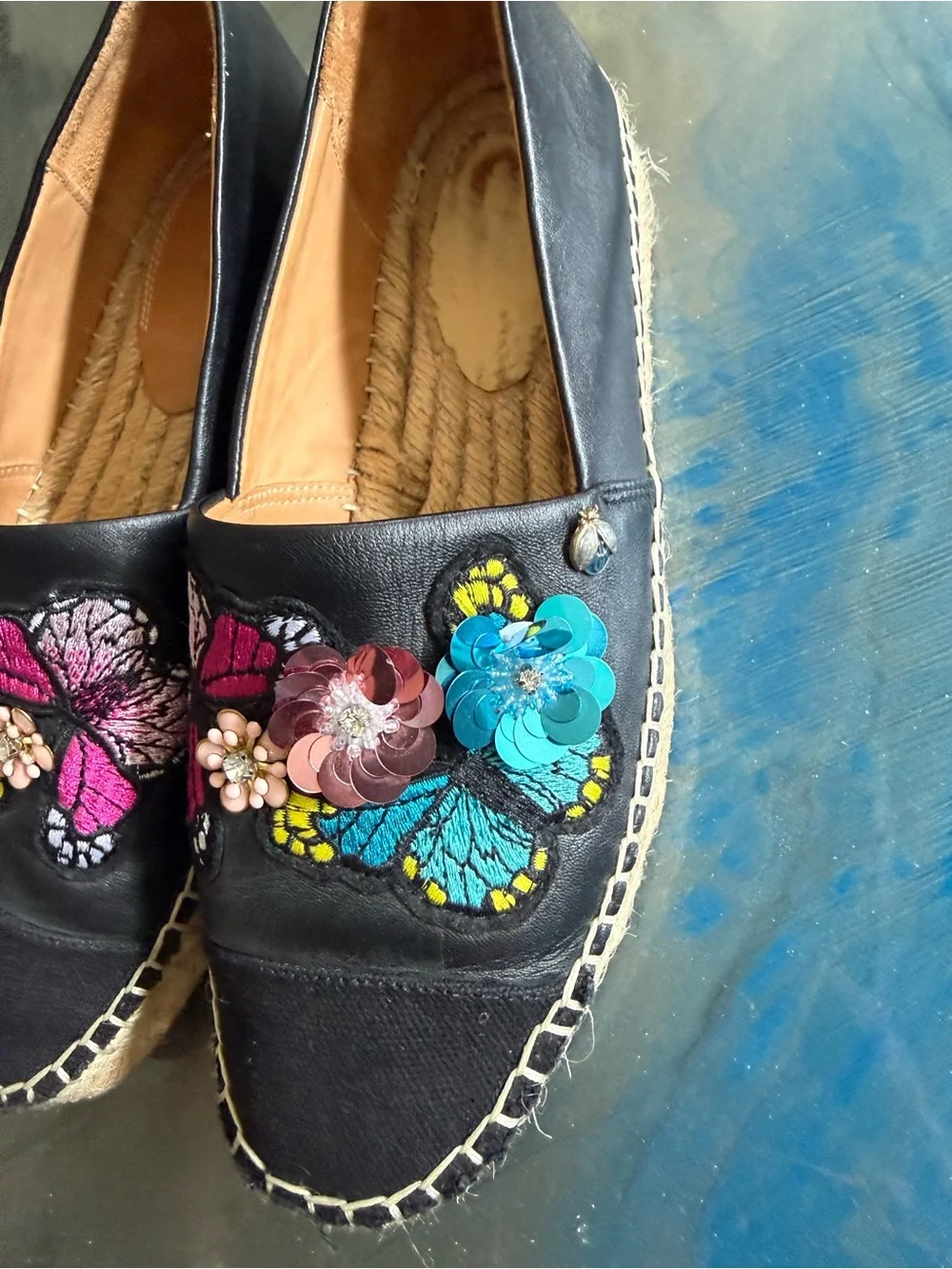 Anthropologie Bill Blass Wyatt Butterfly Espadrilles